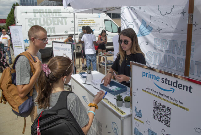 The Amazon Prime Student stand at the 2019 Buck-i-Frenzy.